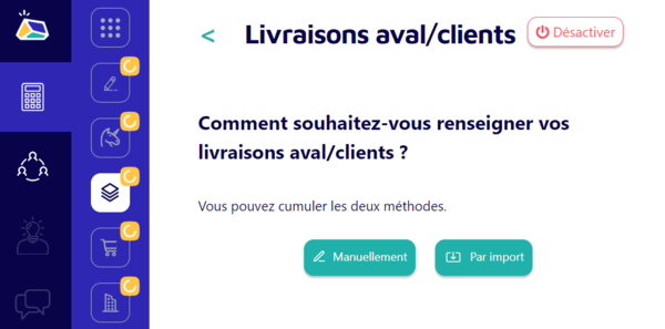 Livraison aval client