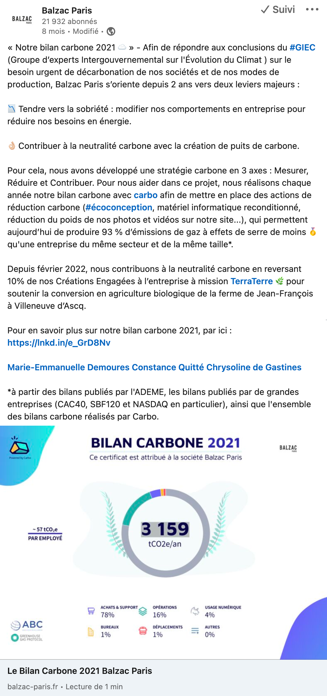 📯 Partager son bilan carbone sur LinkedIn
