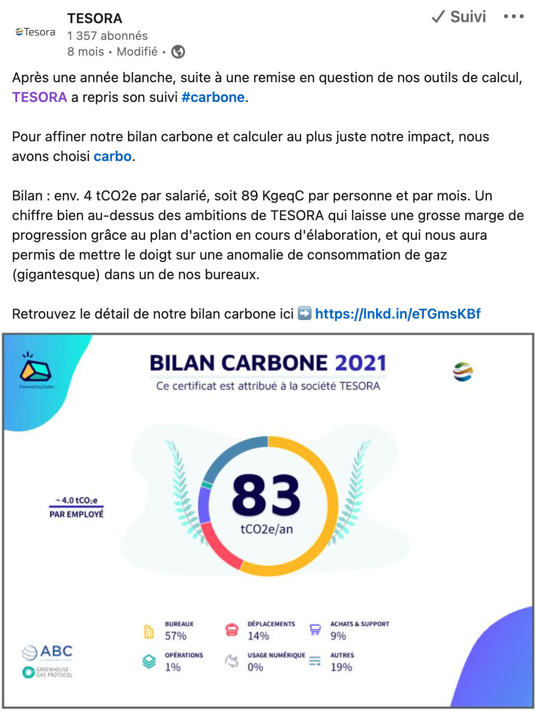 📯 Partager son bilan carbone sur LinkedIn